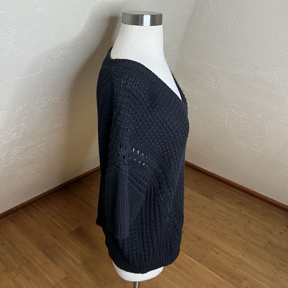 Sundance Short Sleeve‎ Sweater Womens M Black Chunky Knit My Everyday Boho - Picture 9 of 11